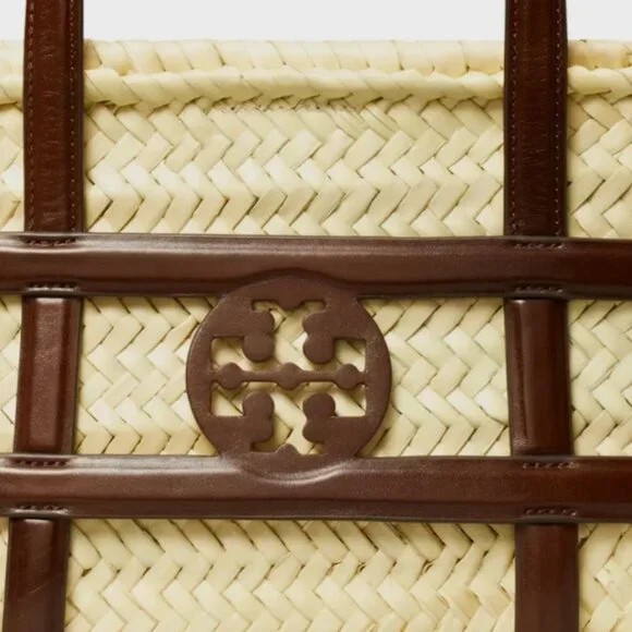 Tory Burch Ella Raffia Straw Basket Tote MSRP$395 Holiday Vacation Sensation ! - Picture 9 of 12